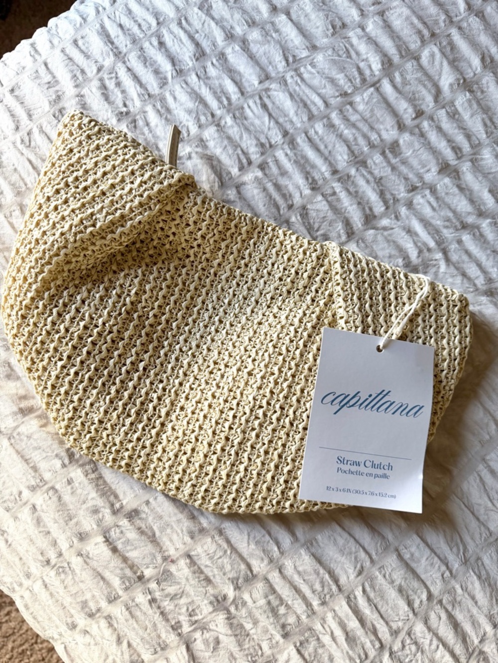 Capittana Straw Clutch in Natural Cream NWT